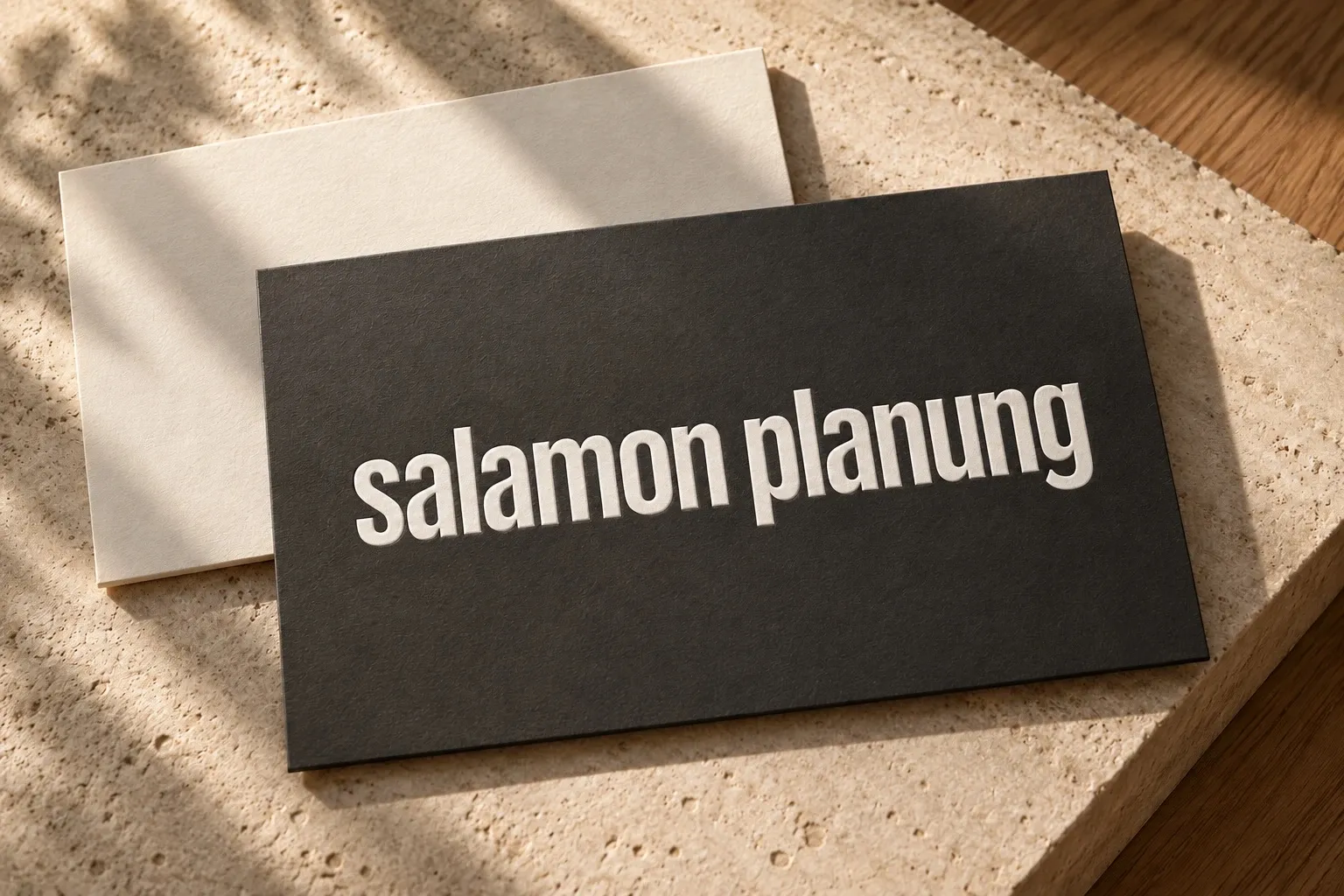 Visitenkarten von Salamon Planung in Schwarz und Naturweiss