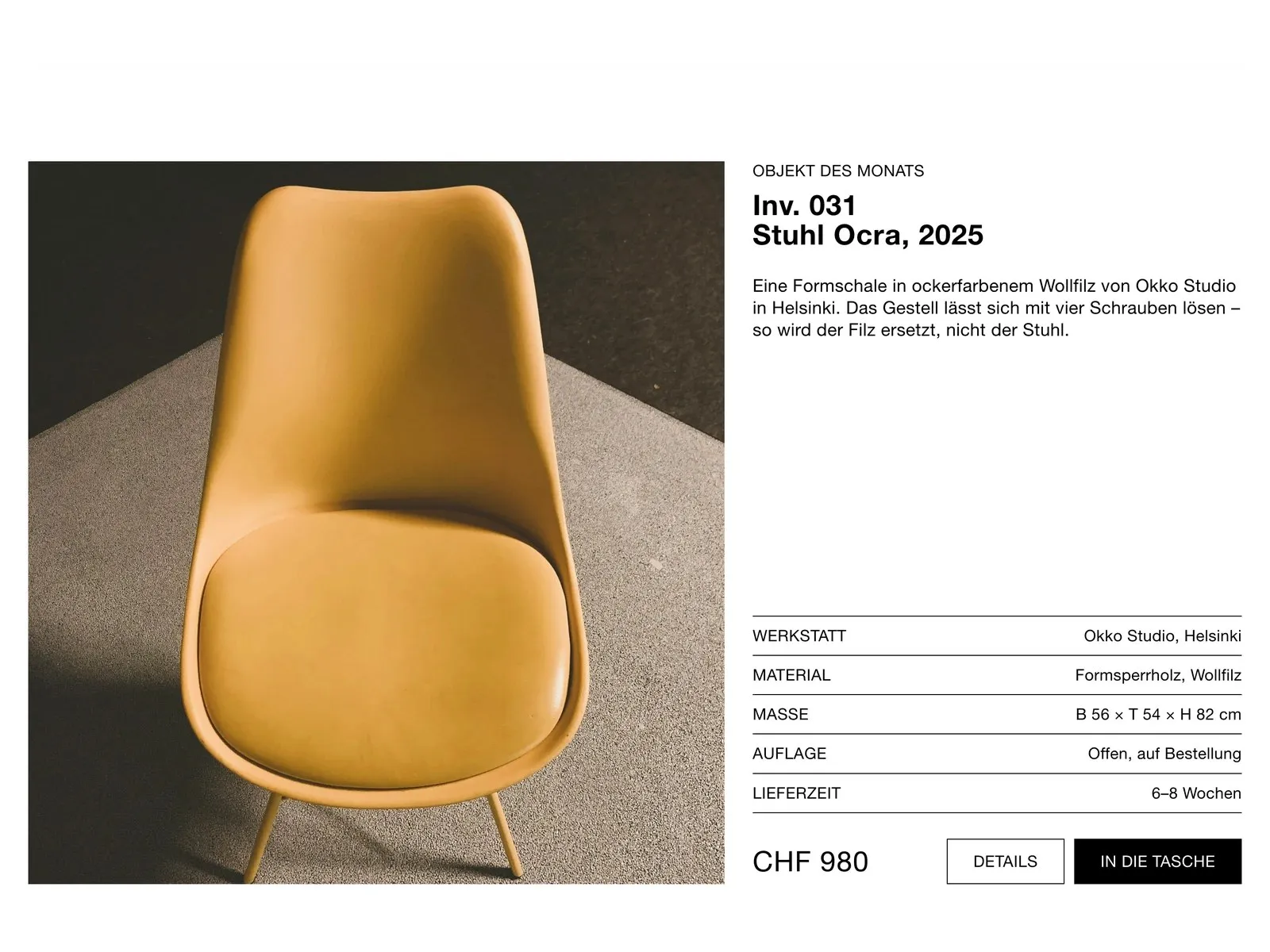 Objekt des Monats mit Detailangaben und Preis