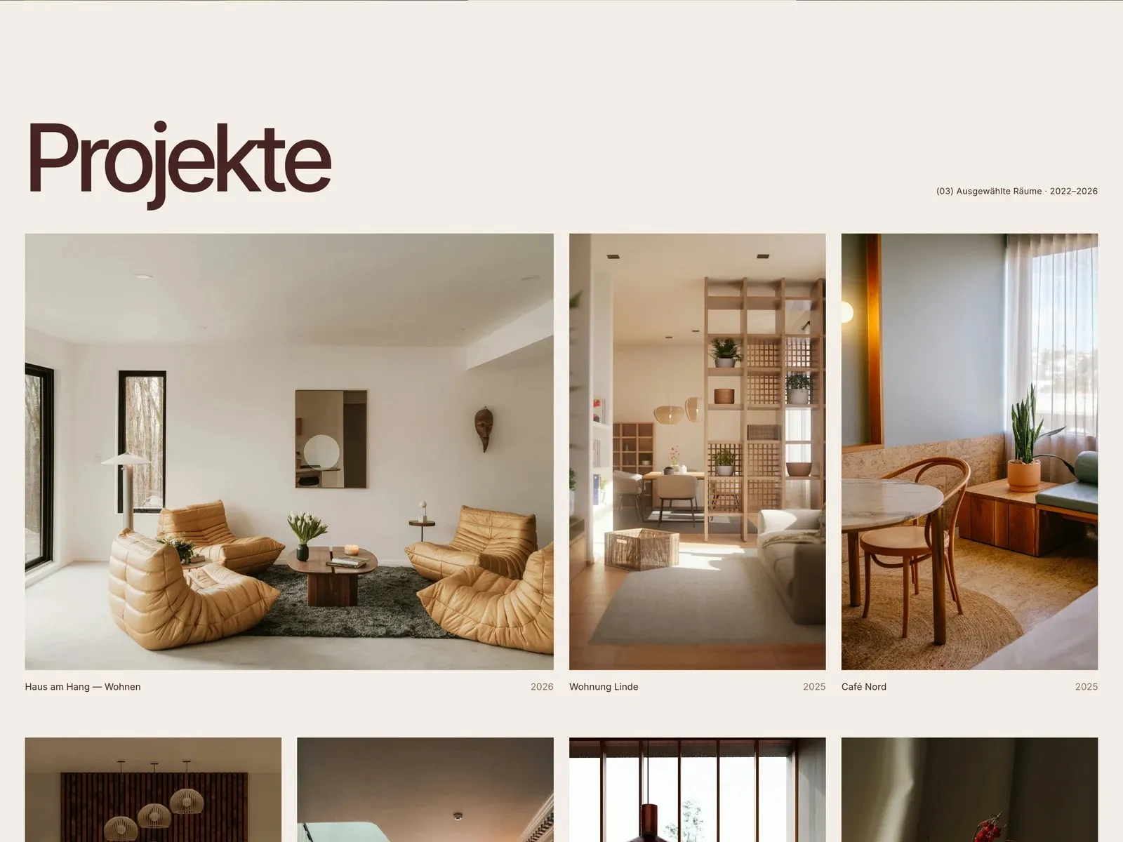 Projektübersicht mit Wohnräumen, Wohnung und Café