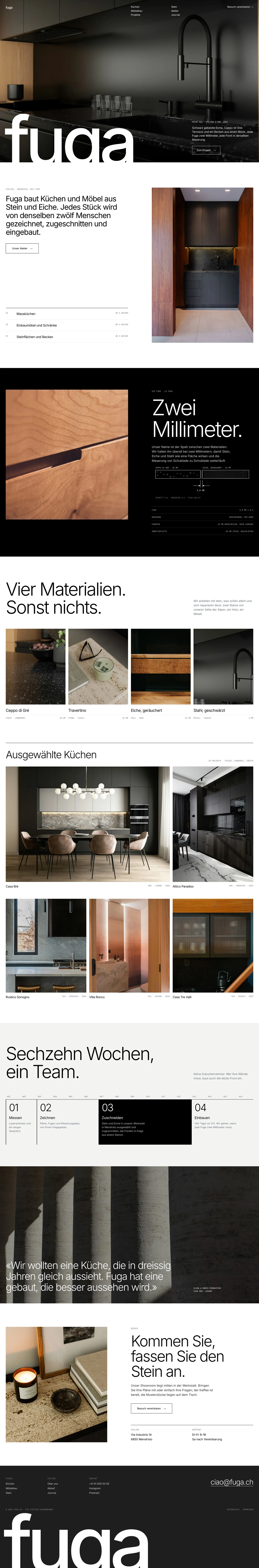 Die ganze fuga-Startseite in einer Ansicht