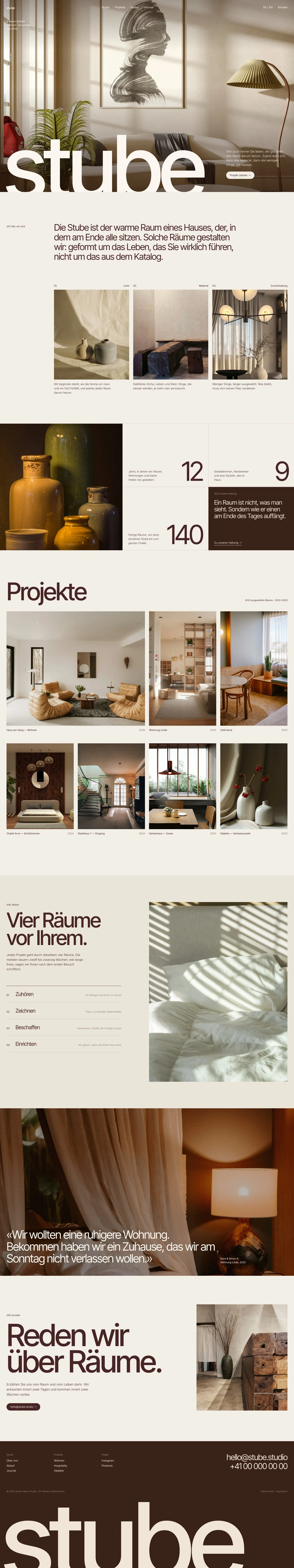 Die ganze stube-Startseite in einer Ansicht